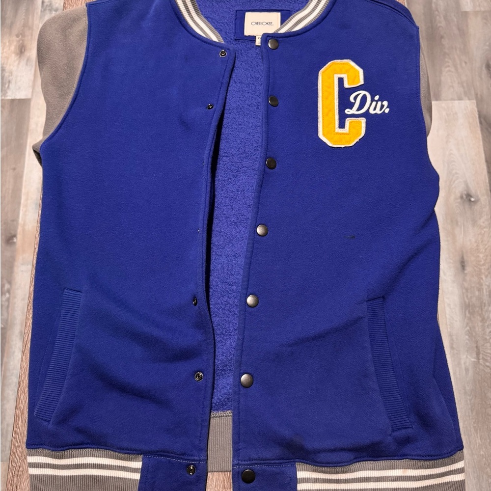 Blue and Gray Kids Varsity Jacket
